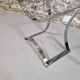 Table basse design Paul Legeard verre fumé et chrome