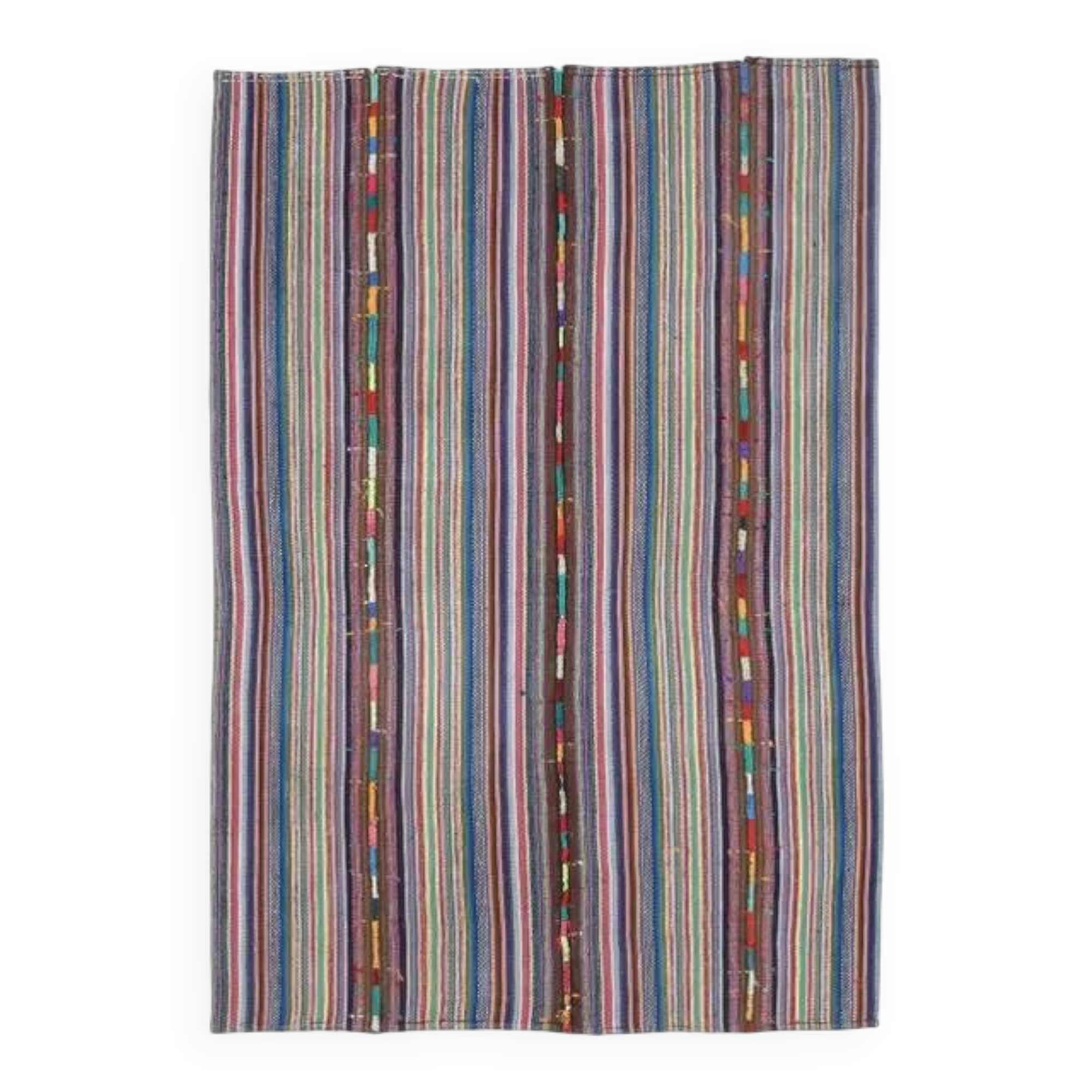 Vintage Turkish Oushak Handmade Wool Cotton Pink Kilim Area Rug 173x243