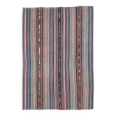 Vintage Turkish Oushak Handmade Wool Cotton Pink Kilim Area Rug 173x243