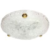 Round glass ice Murano ceiling lights by Hillebrand, Germany, 1970s.