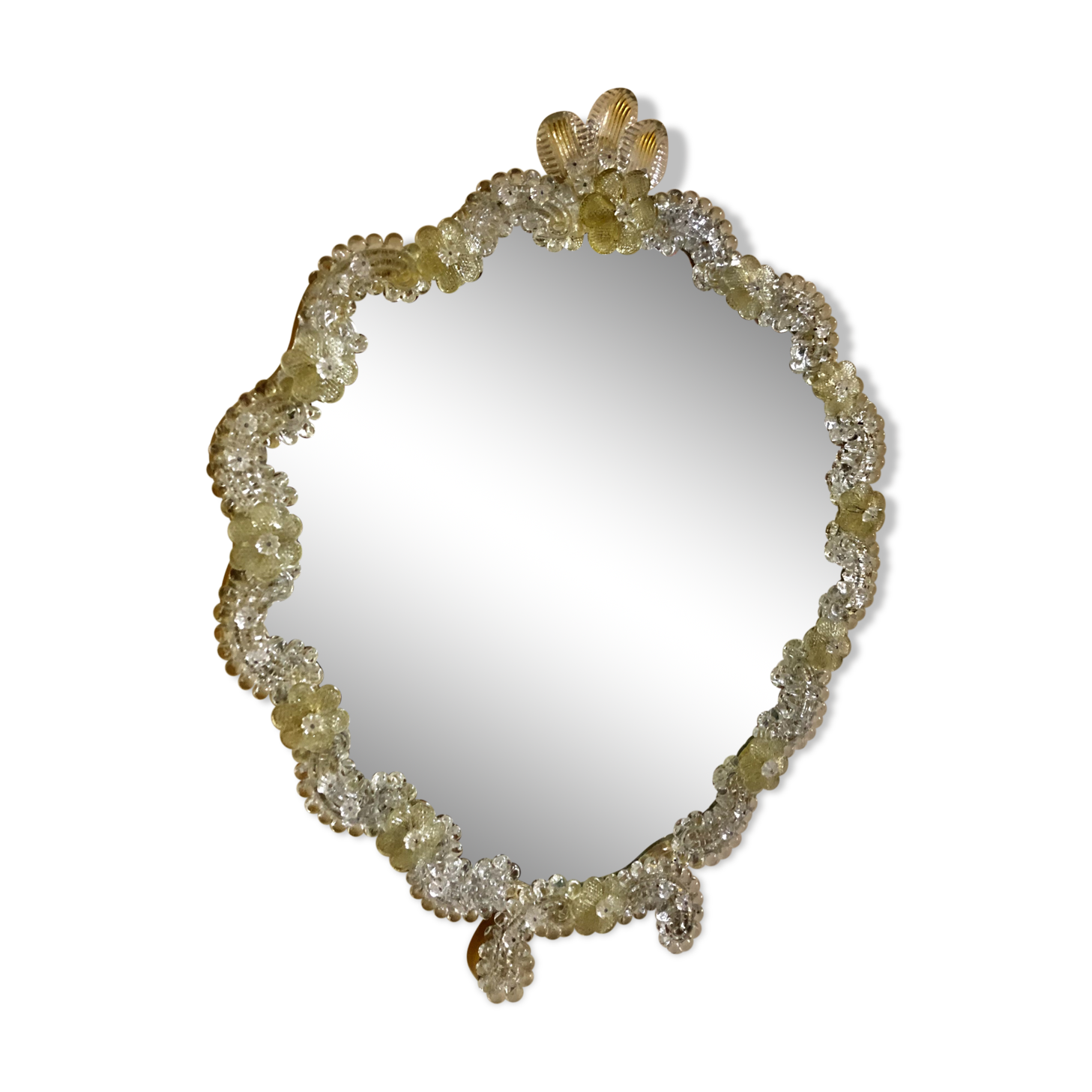 Mirror in Murano oval gold  45x50cm