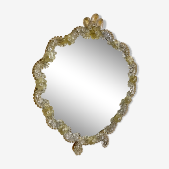 Mirror in Murano oval gold  45x50cm
