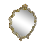 Mirror in Murano oval gold  45x50cm