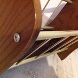 Magazine holder in gilded metal and wood imitation teak / vinatge 60s-70s