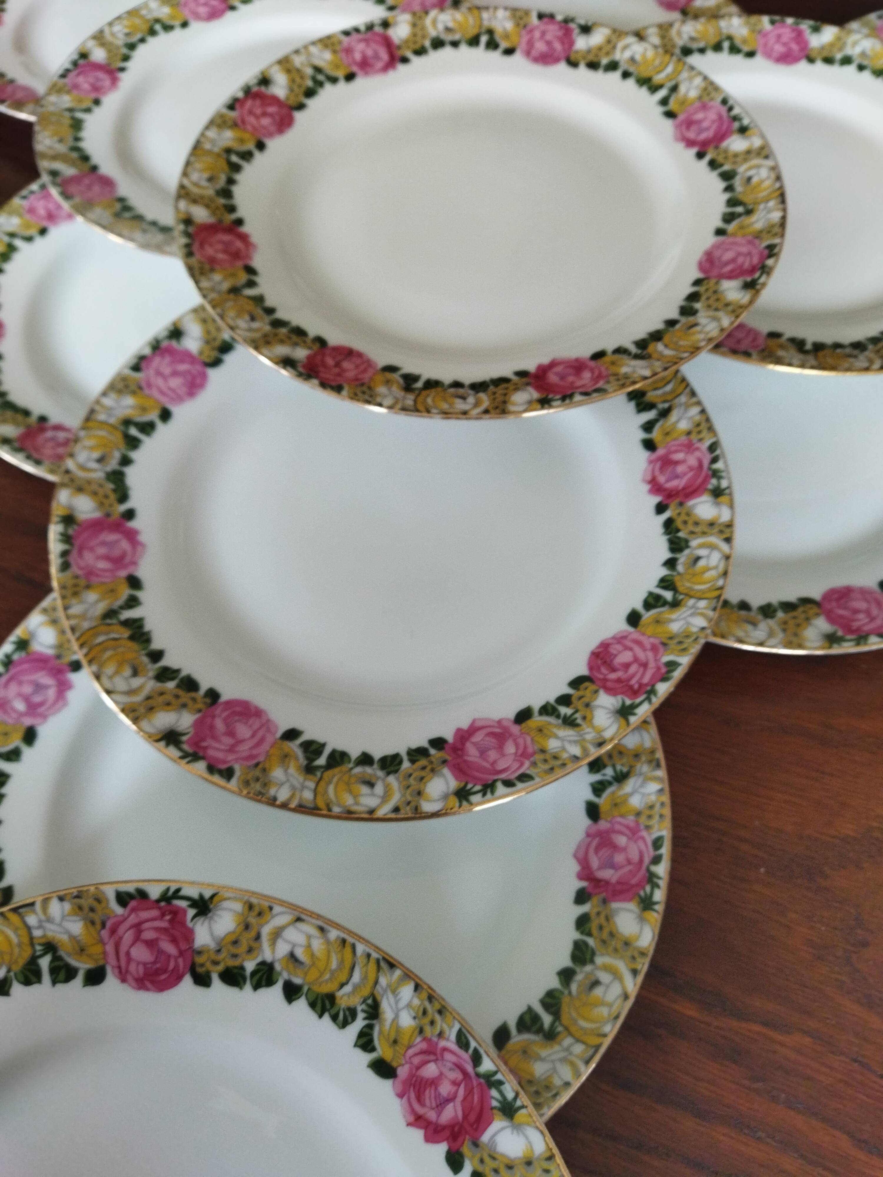 11 assiettes à dessert Raynaud vintage
