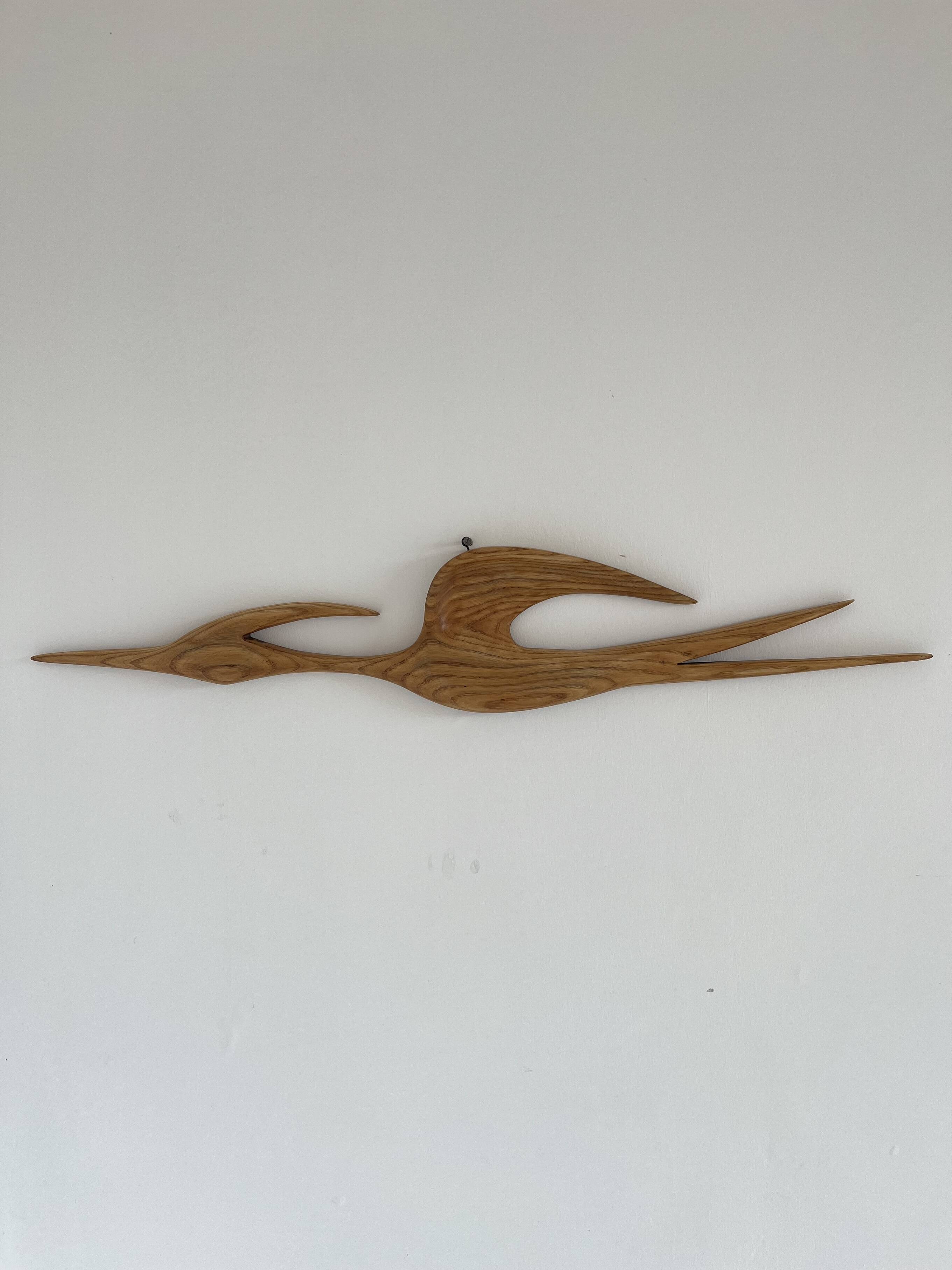 Vintage Teak Wood Wall Bird, 1960s