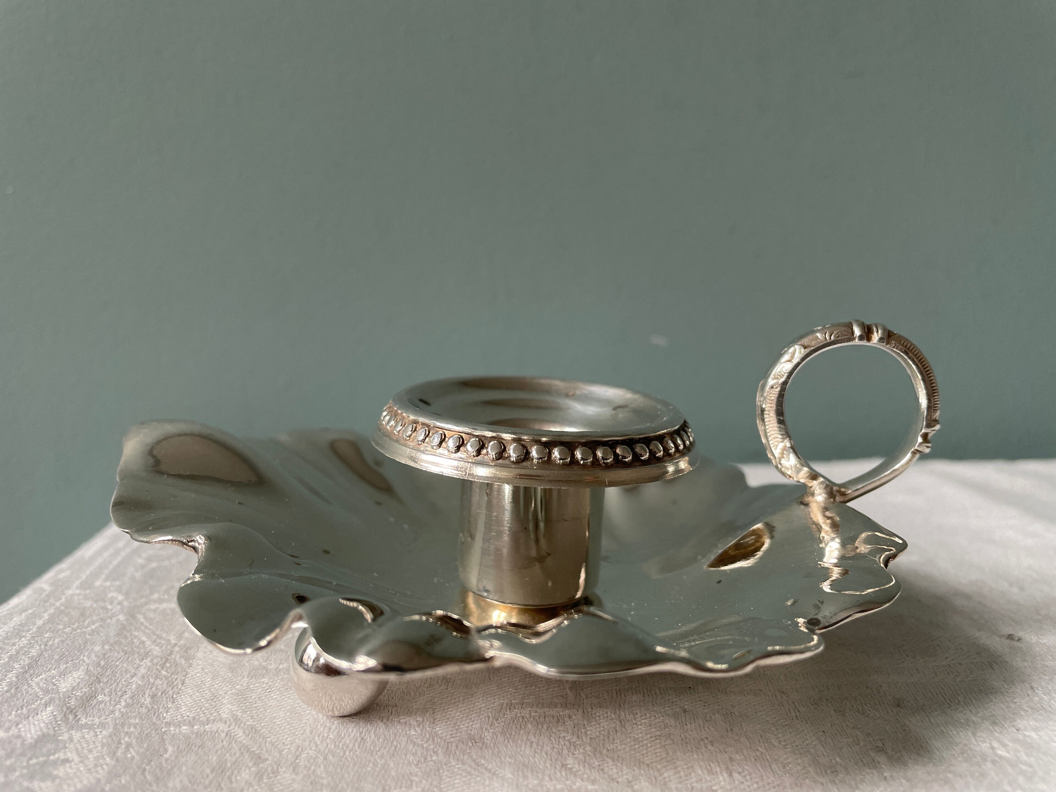 Silver metal candle holder, SFAM goldsmith