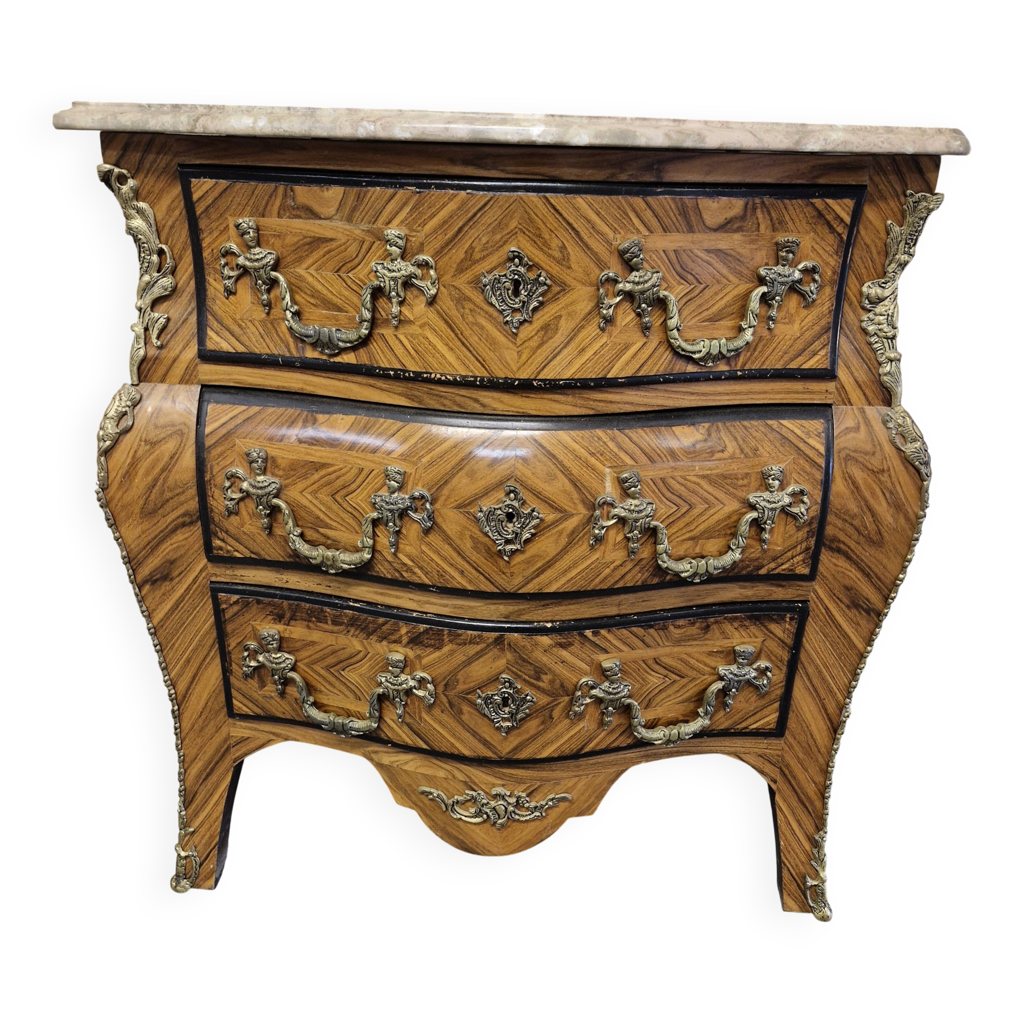 Louis XV style commode with marble.