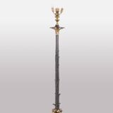 Lampadaire de style Restauration en bronze à deux patines. Circa 1900.