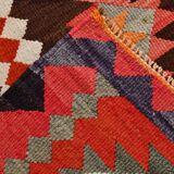 3x11 Orange Tribal Kilim Runner Rug 93x330Cm