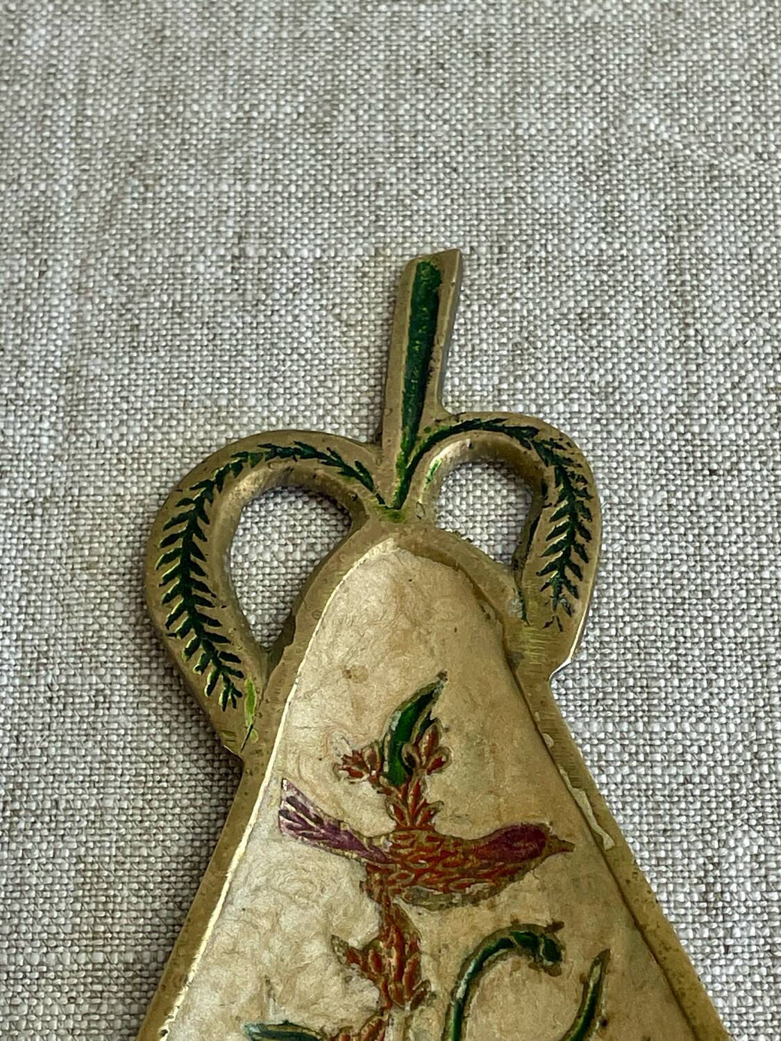 Enamelled brass pear cup