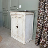 Petit buffet parisien patine blanche (rénové)