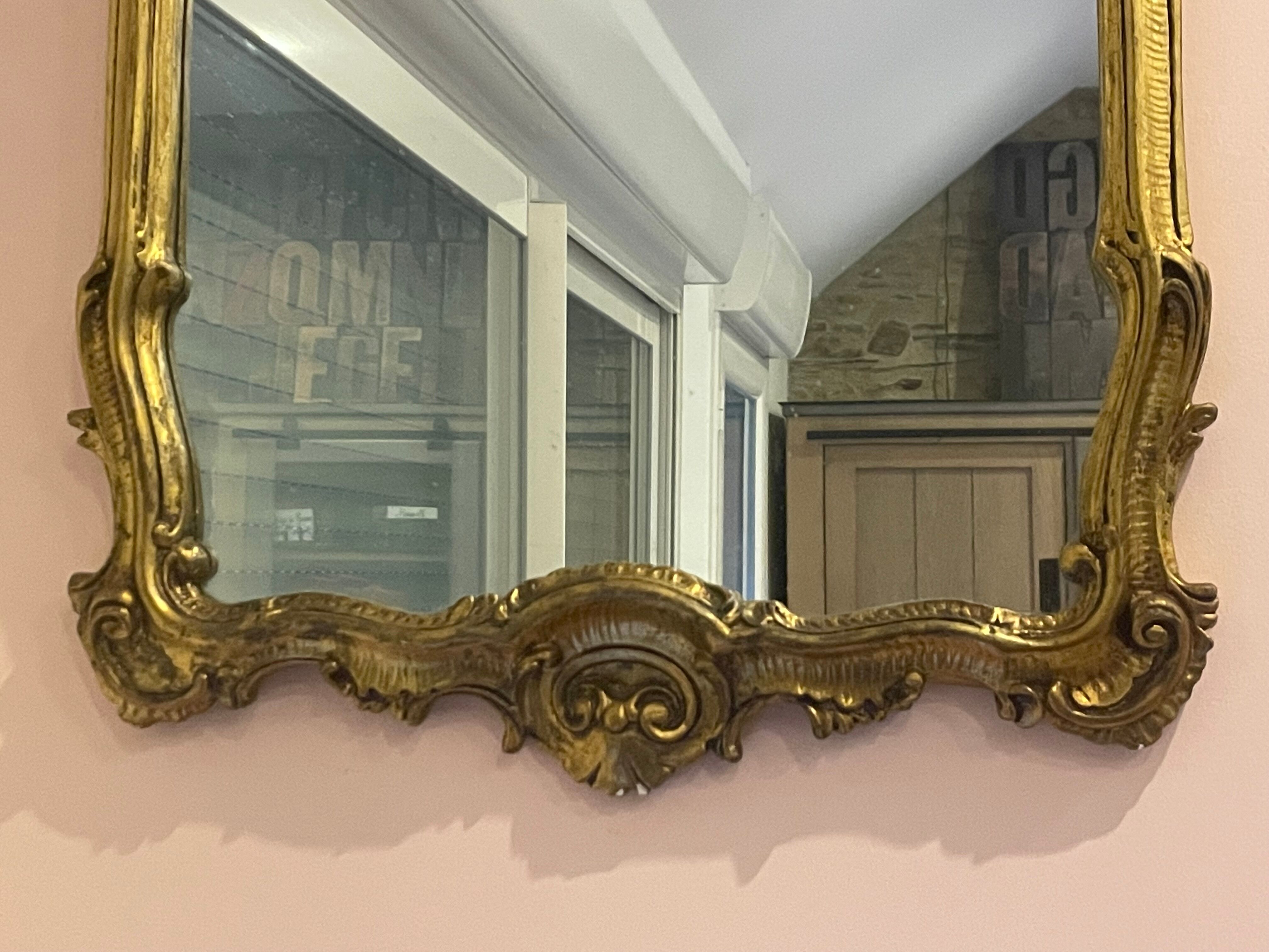 Baroque style mirror, wood and stucco