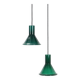 2 suspensions “Mini P&T" en verre vert Holmegaard Michael Bang, années 1970