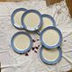 6 antique Villeroy & Boch blue and gold earthenware dinner plates