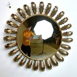 Vintage brass sunburst mirror 1960s