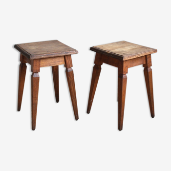 Tabourets table de nuit en bois vintage