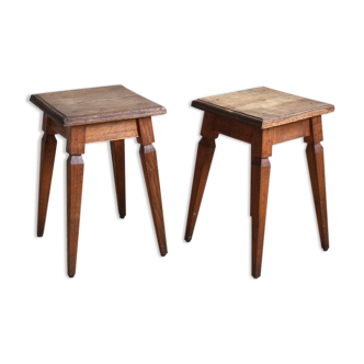 Tabourets table de nuit en bois vintage