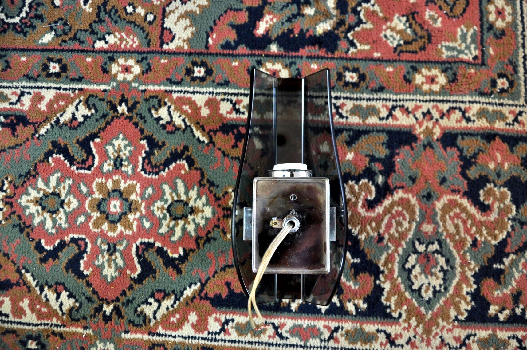 Black Veca wall lamp, cut Murano glass, Italy, 1970