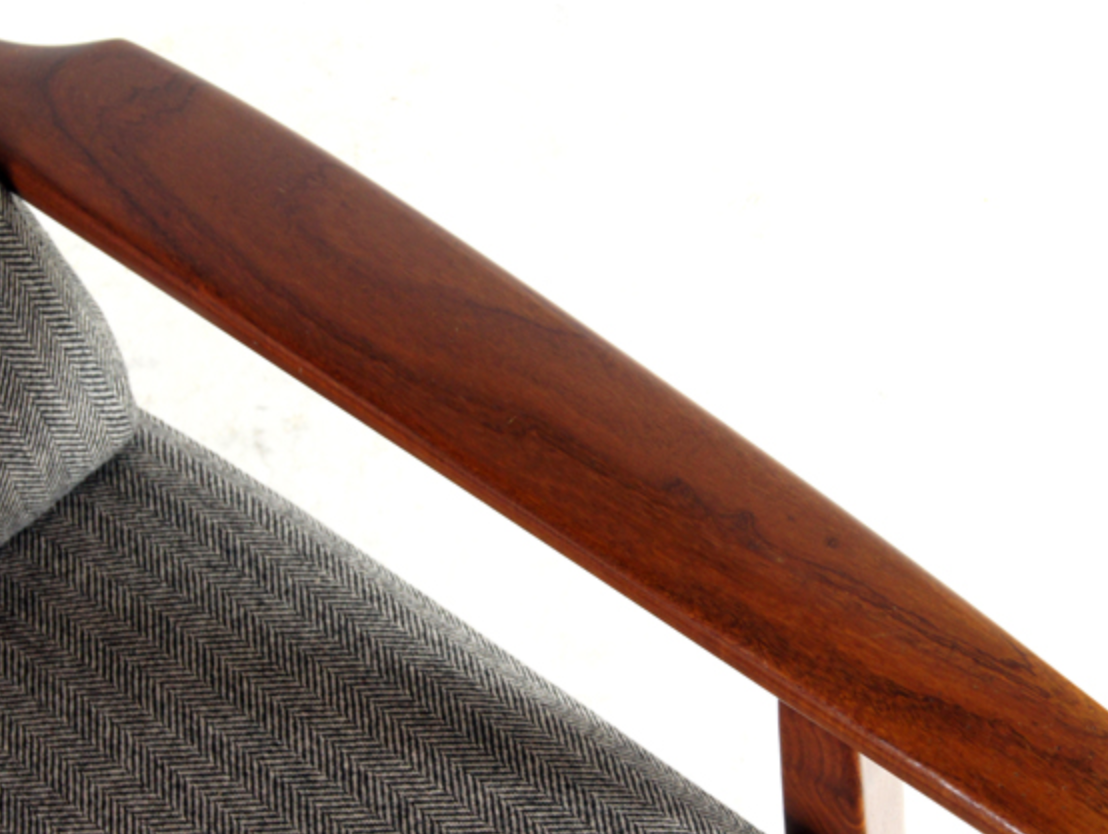 Vintage retro lounge chair in Danish teak wool