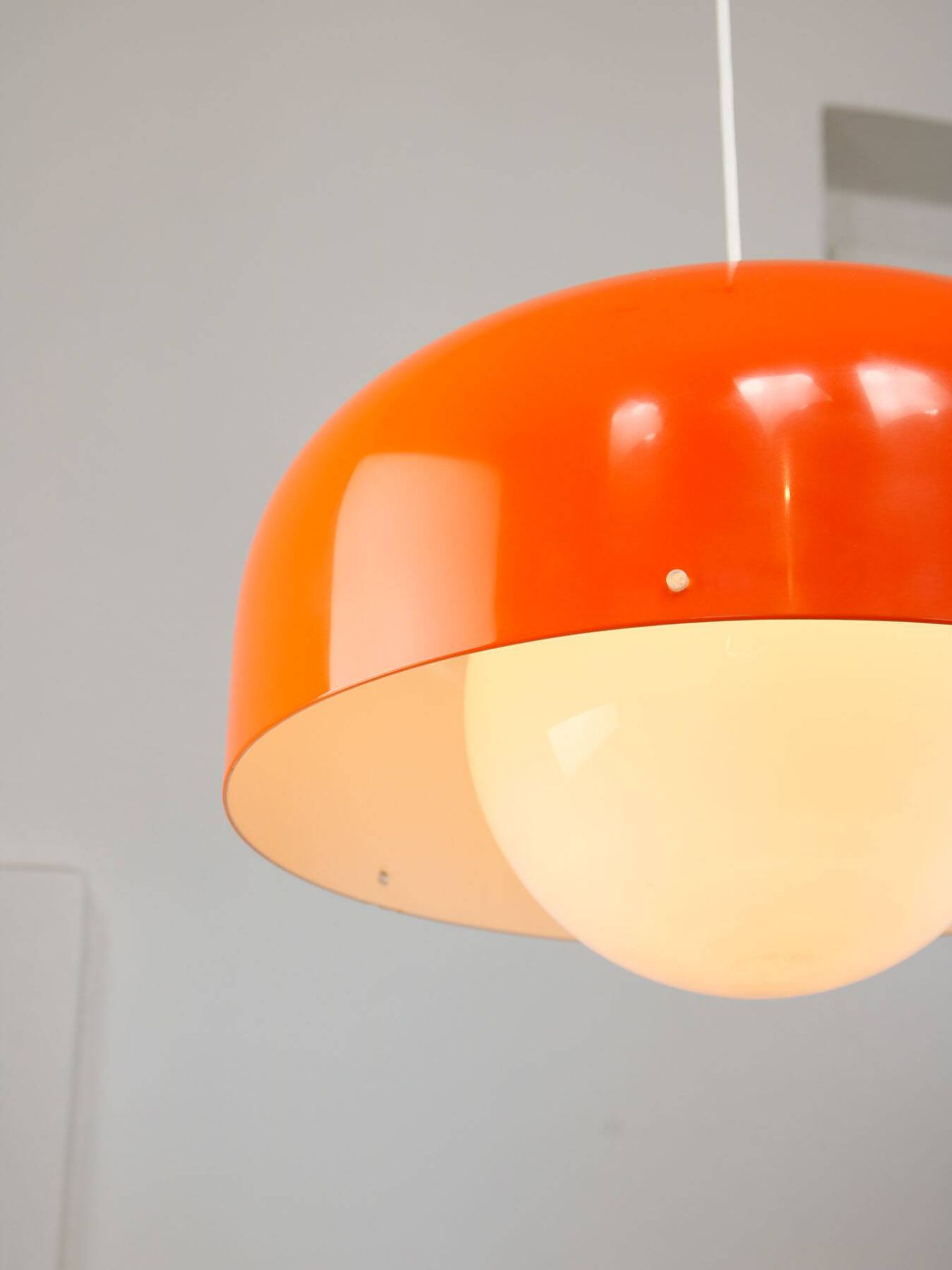 Big Space Age Pendant from Guzzini in Orange, 1970s