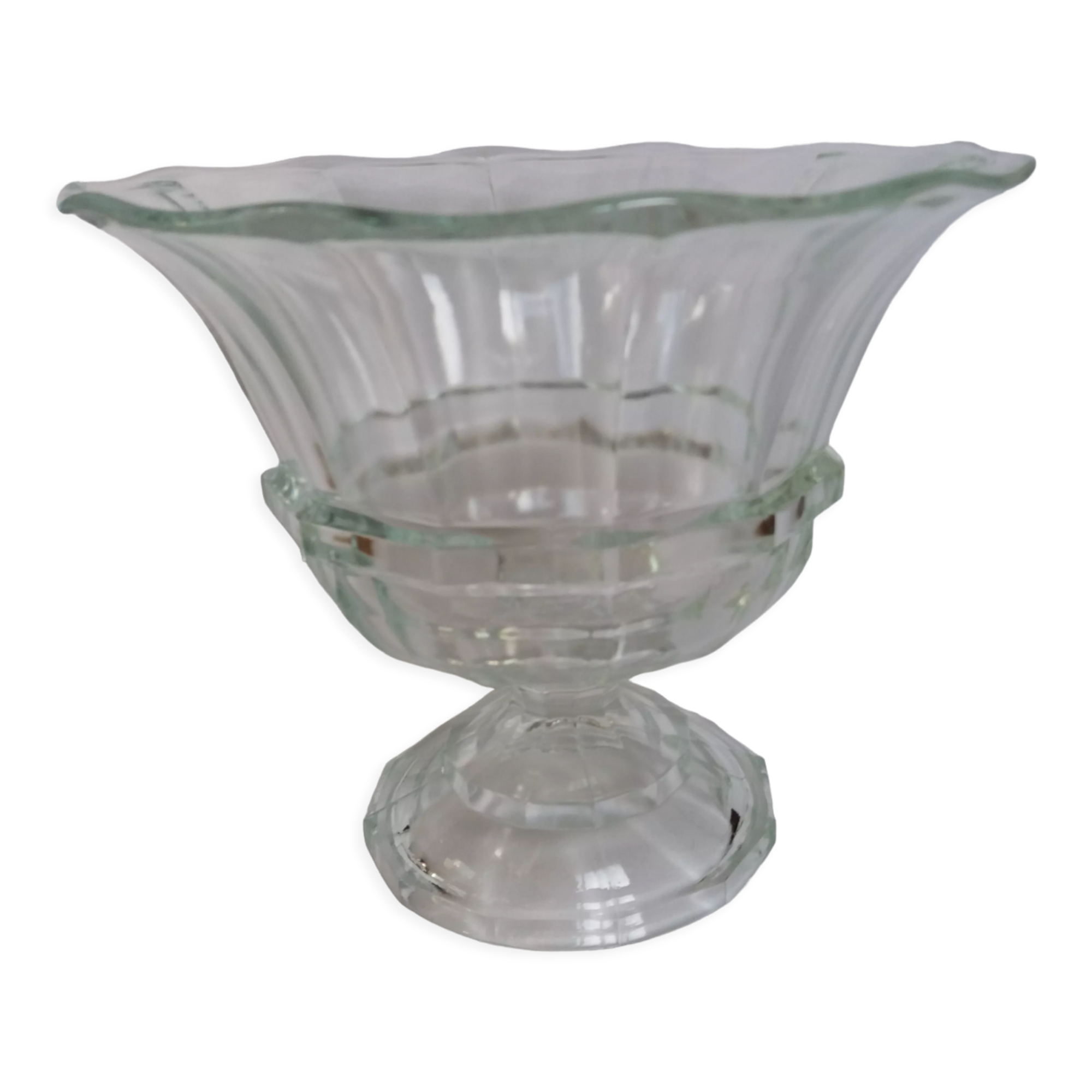 Cup on glass stand 22cm high