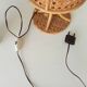 Vintage table lamp in organic style, French Riviera, rattan and caning.