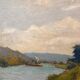 Old Oil Painting Georges LE MEILLEUR House on the Marne Impressionism