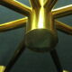Mid-century 8-arm brass & glass chandelier