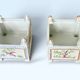 Pair of square flower pots, porcelain planters from Limoges, signed.