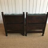 Armchair in fir and corduroy velvet.