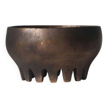 Brutalist Cast Bronze Candle Holder, 1970s, Germany