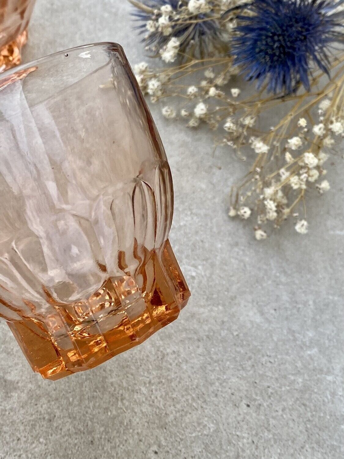 Set of 6 Rosaline water glasses in pink glass