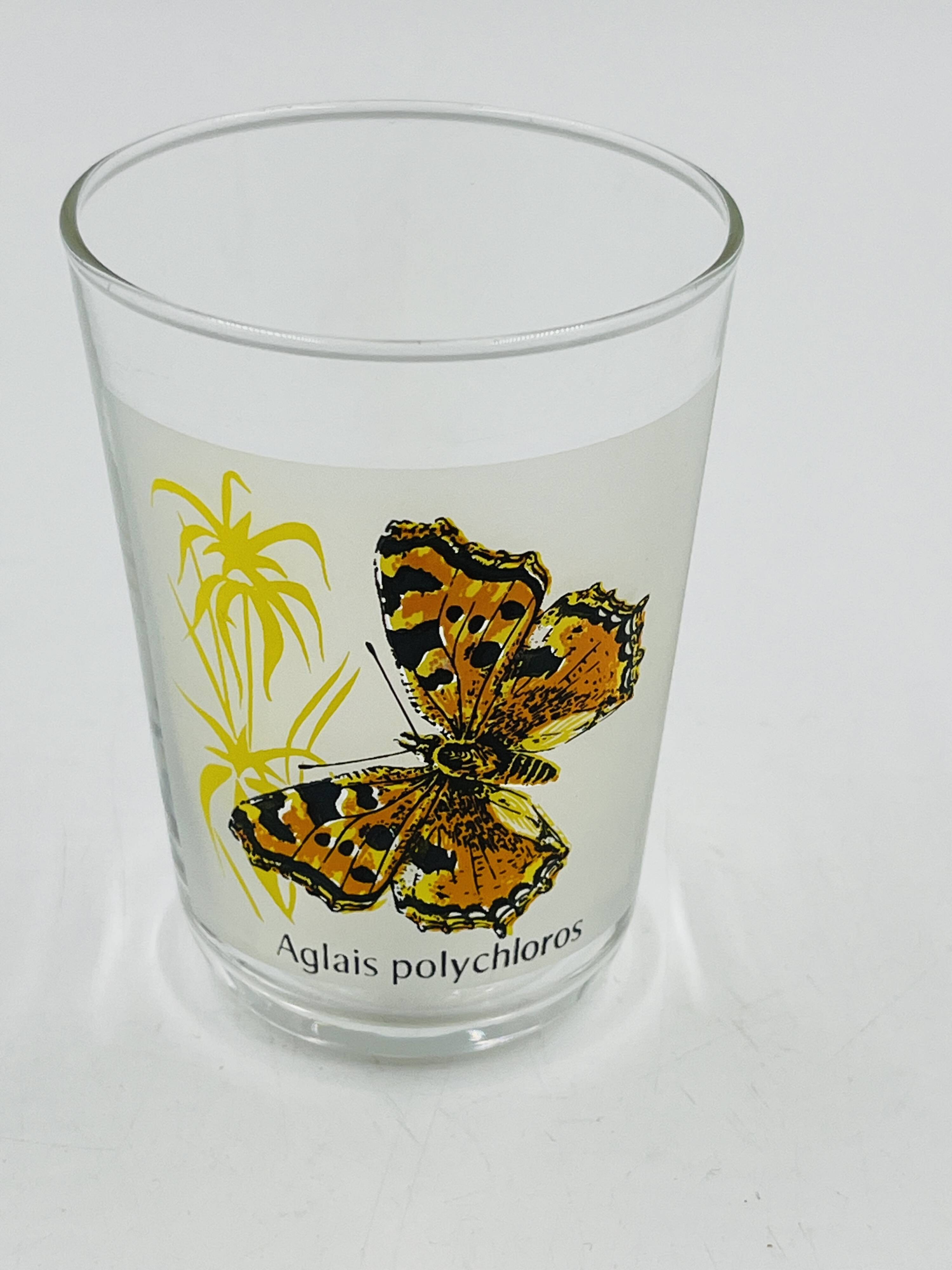 6 vintage butterfly glasses