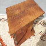 Modernist side table Art Deco Walnut and chromed steel