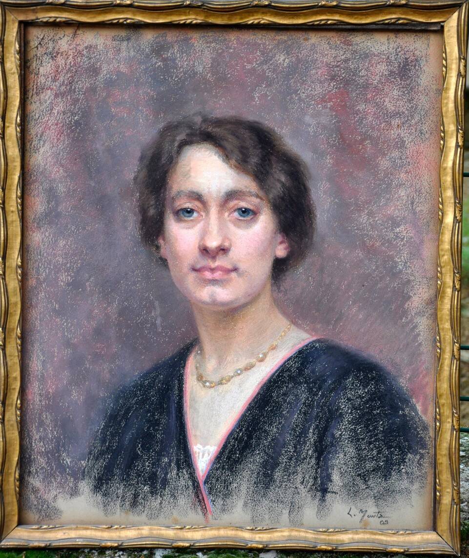 Pastel signed Laura Muntz 1909