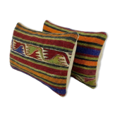 Set of 2 vintage kilim cushion covers 28x58 cm