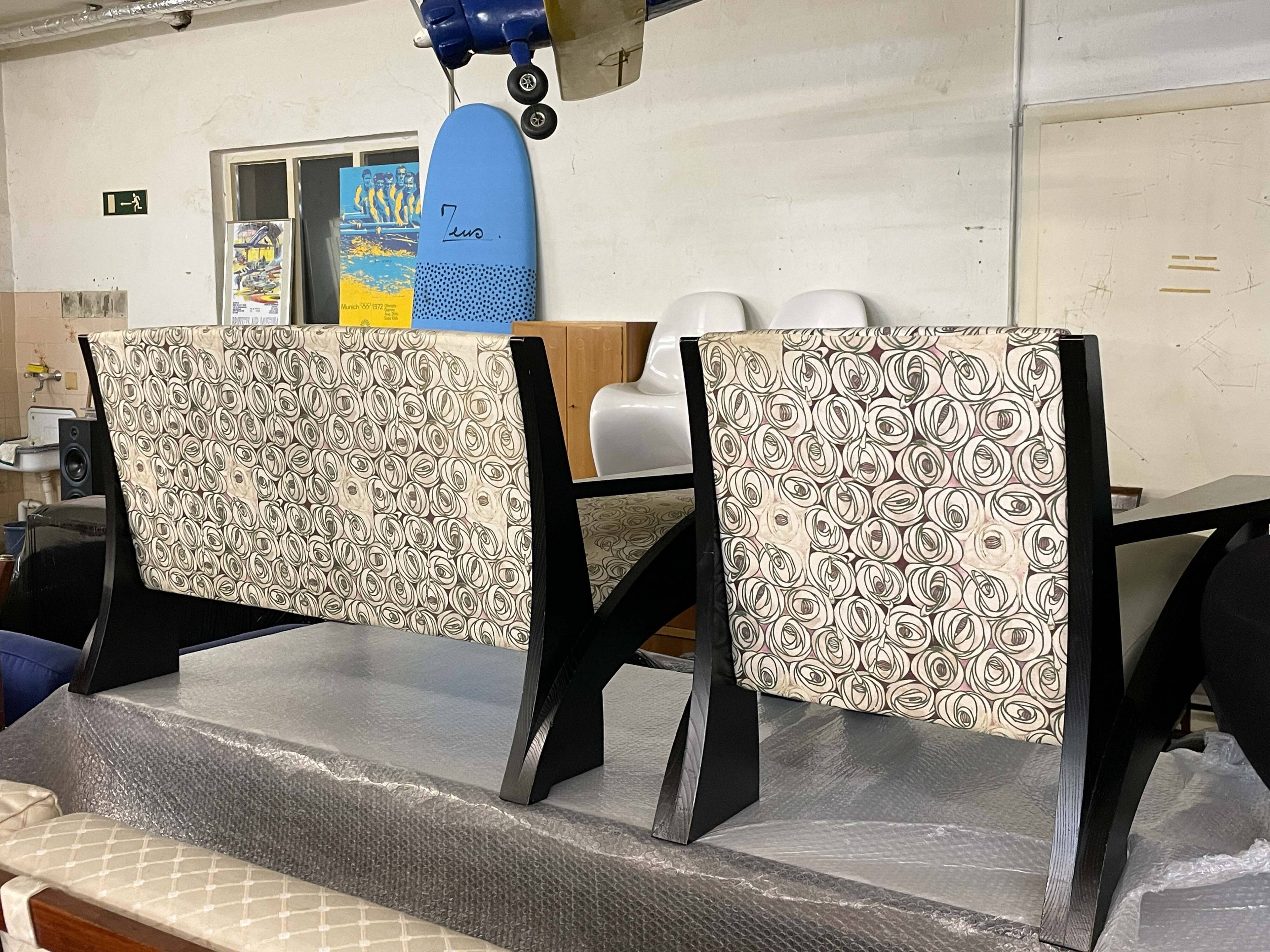 Cassina Hill House Set, Sofa and easy chair by Charles Rennie Mackintosh