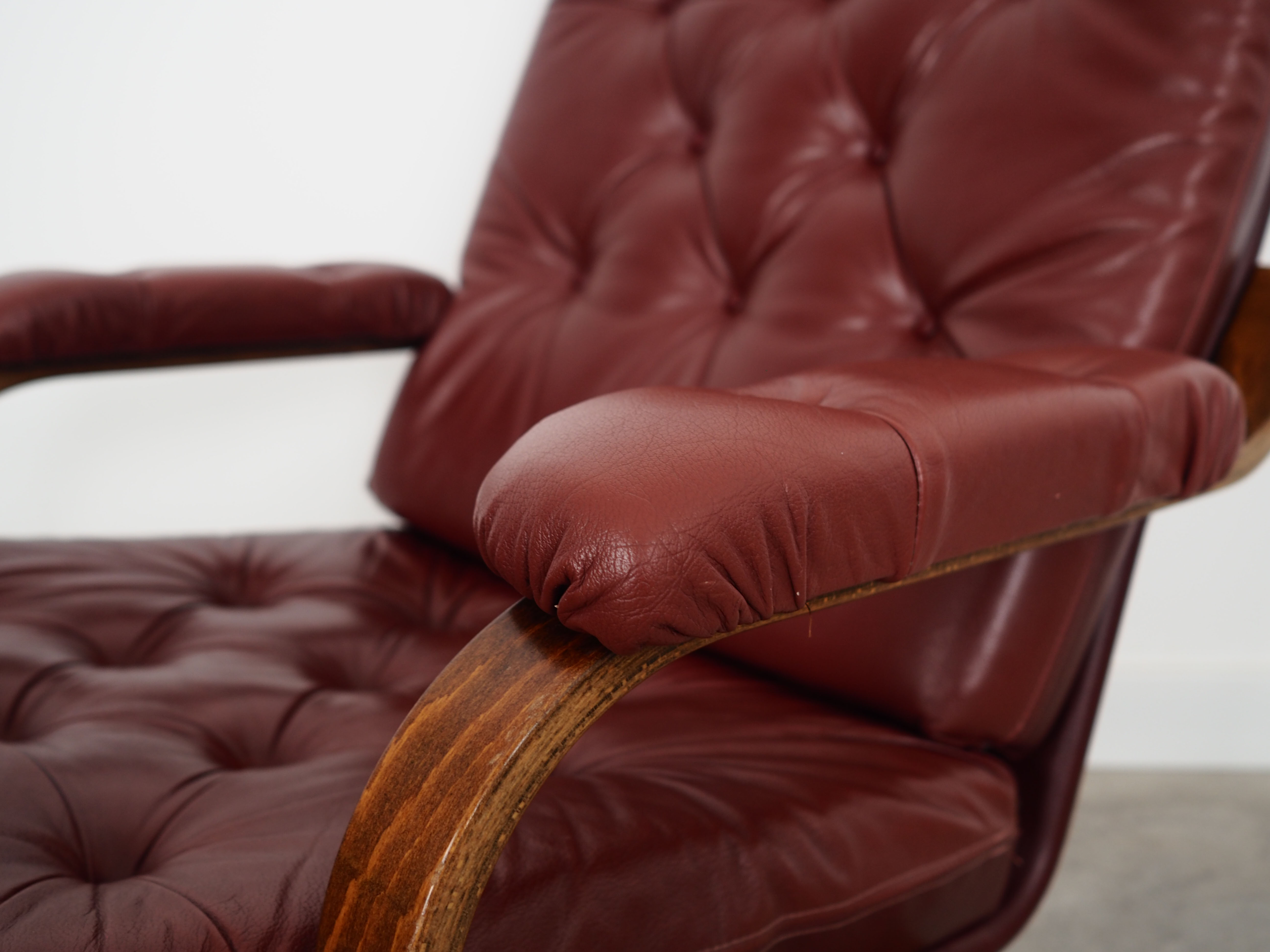 Leather swivel armchair, Danish design, 1970s, made in Denmark