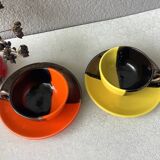 Set of 2 two-tone Vallauris Gaby Ceram cups