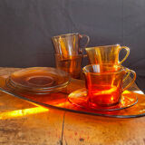 Presentation dish 60s amber