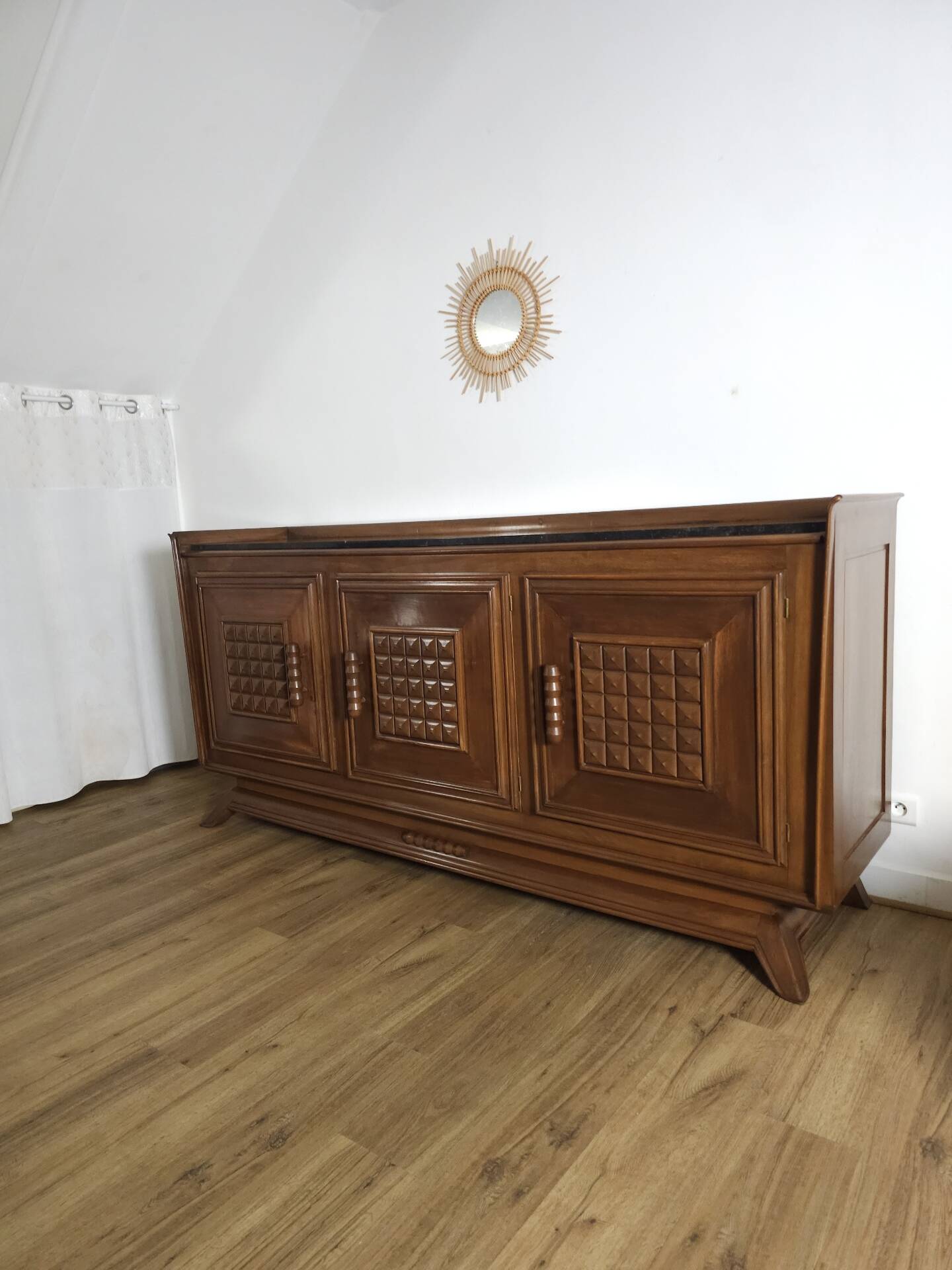Rare French buffet "Pointe de Diamant" – Antique cabinetmaking work