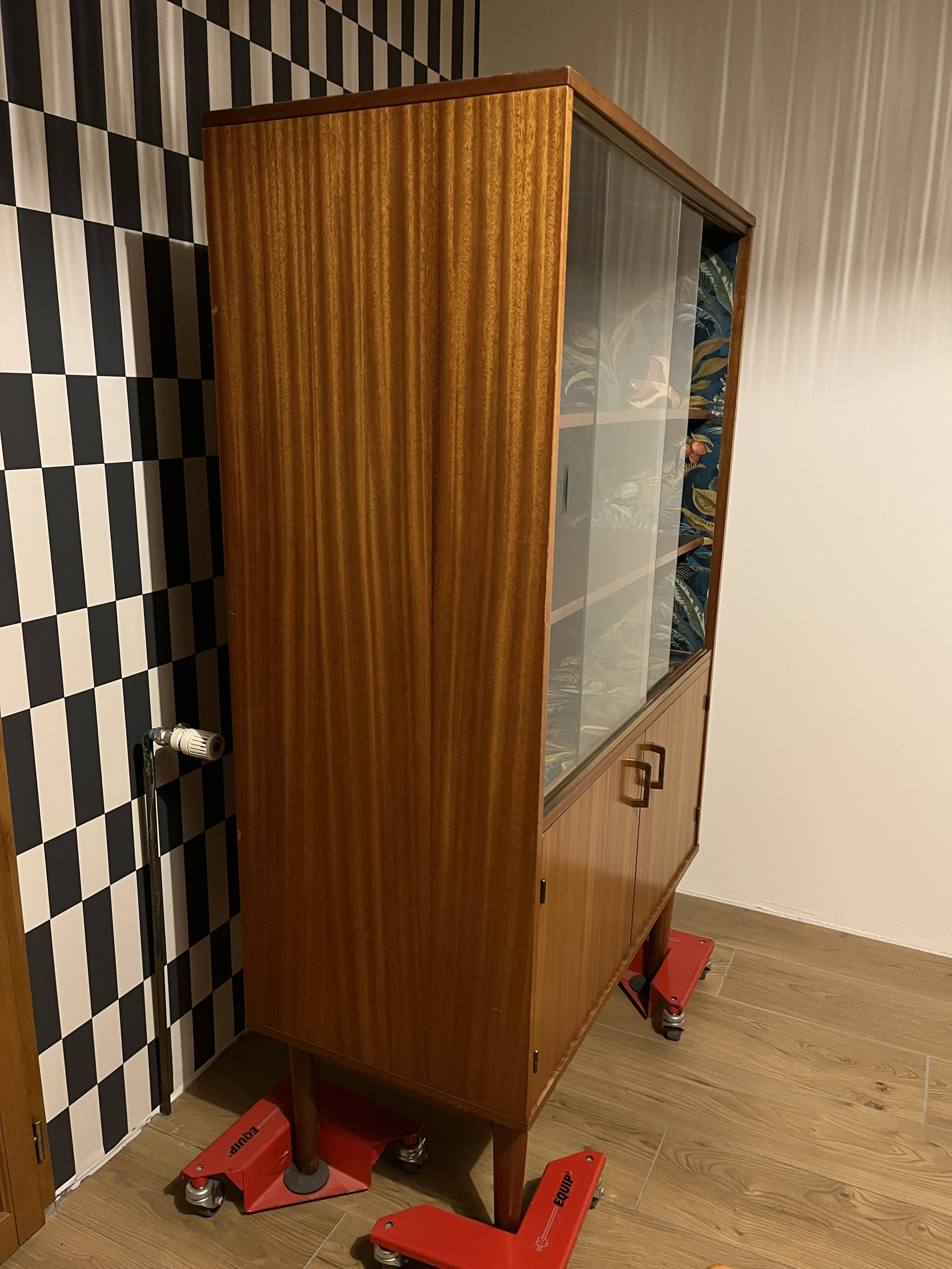 Meuble bibliothèque vitrine Unifa années 1960