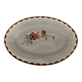 Oval earthenware serving dish HBCM Creil Montereau décor Huguette early twentieth century