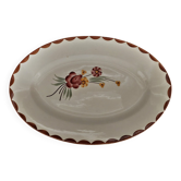 Oval earthenware serving dish HBCM Creil Montereau décor Huguette early twentieth century