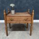 Vintage Oak Bedside Table with Brass Handle by Henning Kjærnulf, 1950s