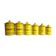 6 spice jars yellow and black enamelled sheet metal, fireplace pot