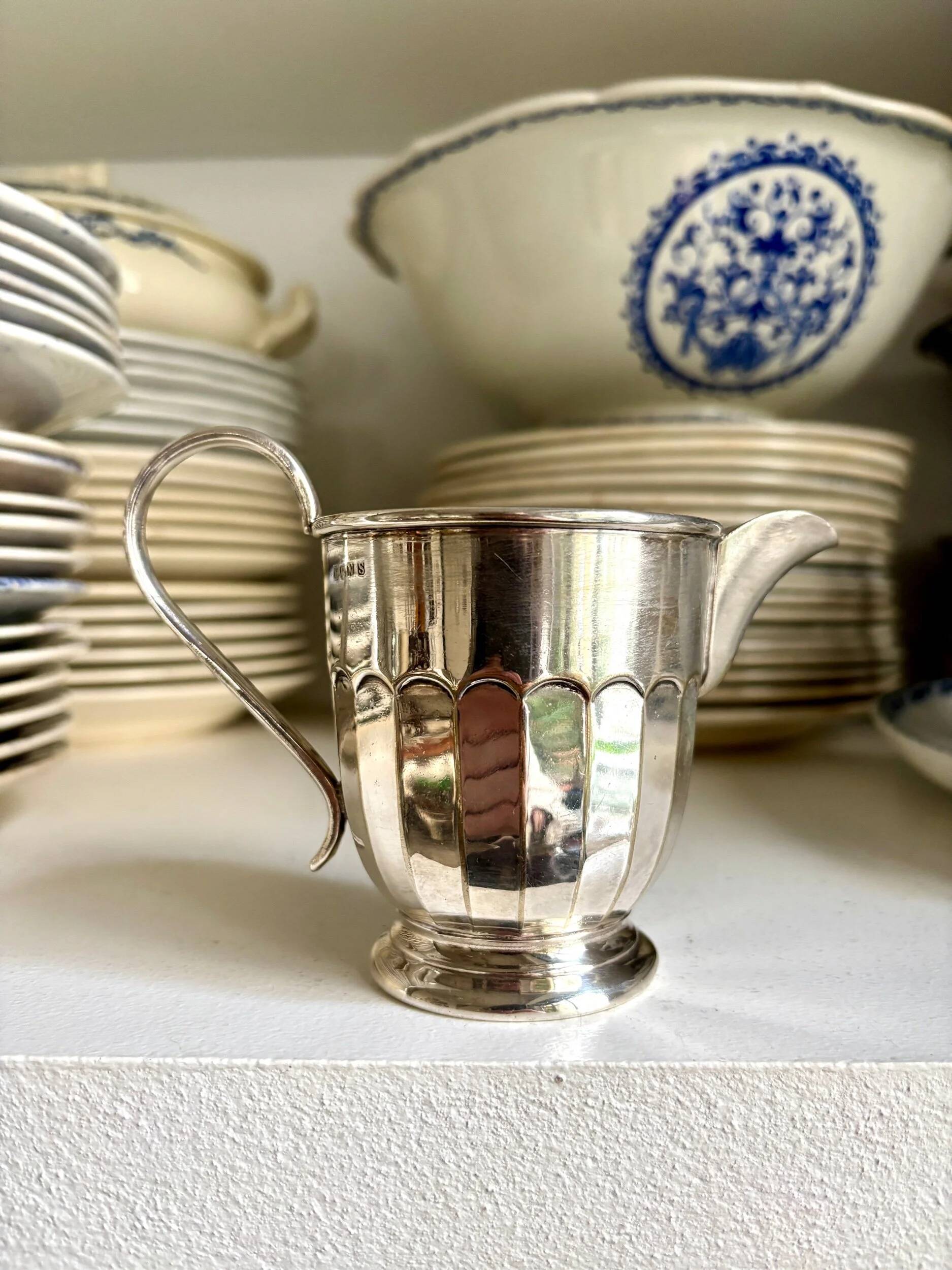 Silver-plated metal milk jug