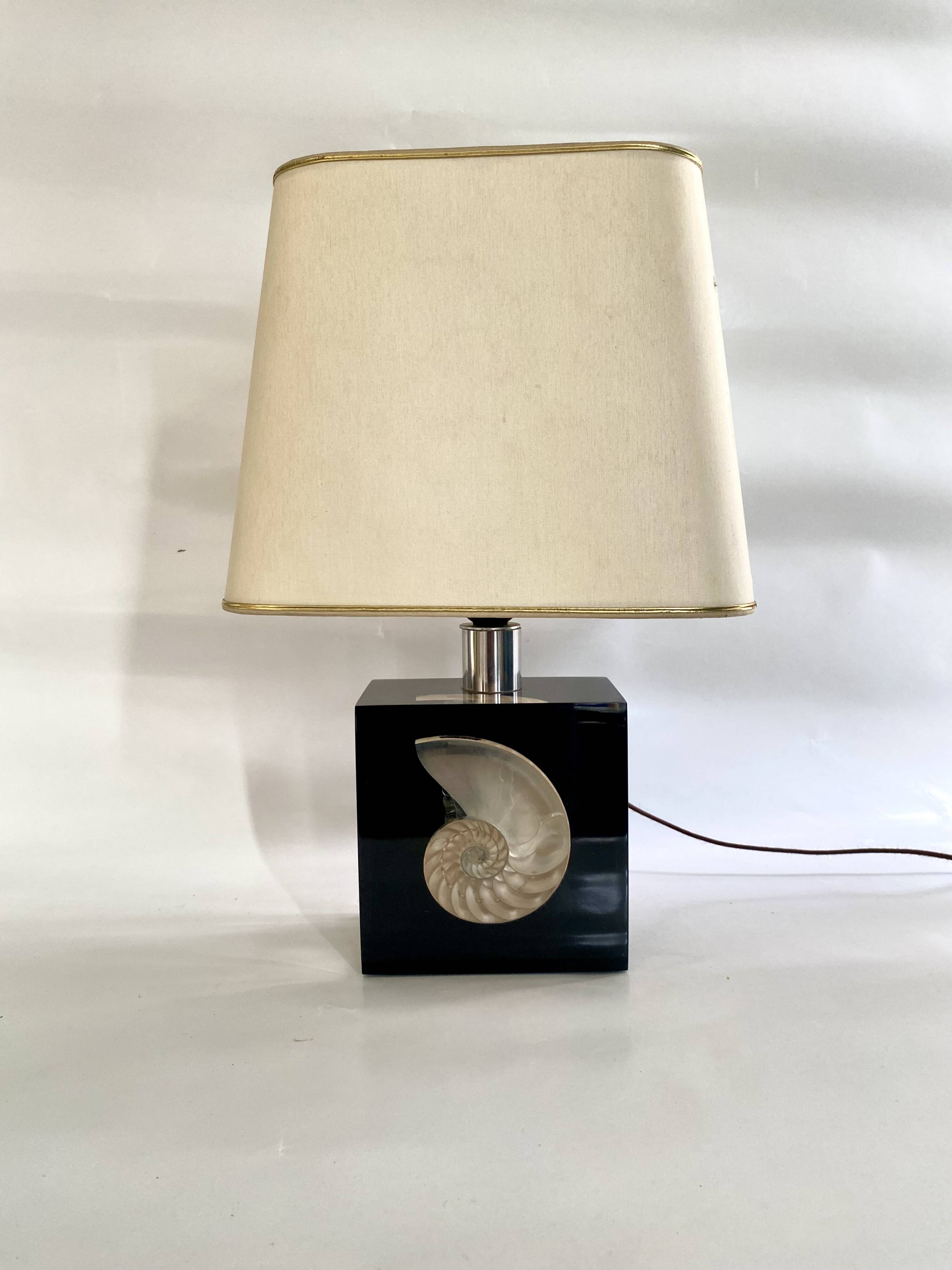 Lamp P. Giraudon, 1970, fabric cable 2M, lampshade