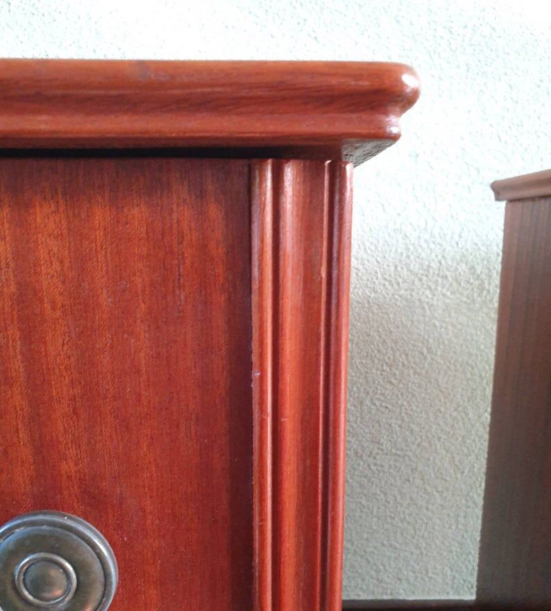 Lot of 2 vintage wooden bedside tables 70s